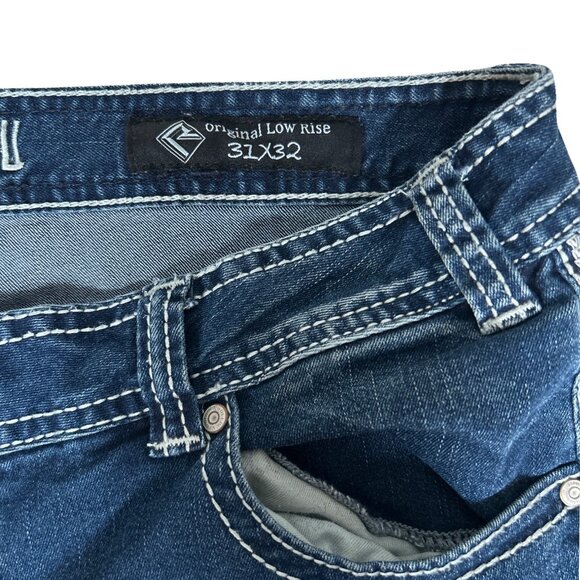 Rock & Roll Boot Cut Jeans Women's Western Cowgirl Low Rise Denim, 31/32 - Picture 8 of 16
